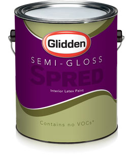 Glidden® Spred® semi-gloss interior paint, an excellent bathroom paint