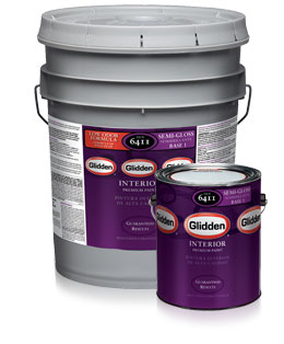 Glidden Premium contractor paint in semi-gloss